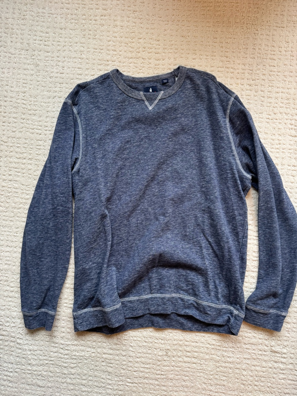 johnnie-O Men's Heather Navy Crewneck Sweater
